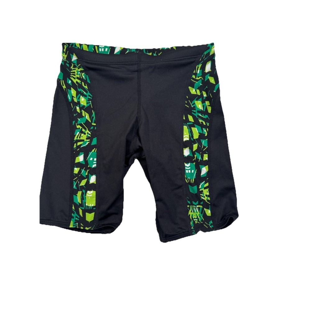 New RISE AQUATICS Blk Sandies Splice Poly Race Jammer Swim Suit Shorts sz 24